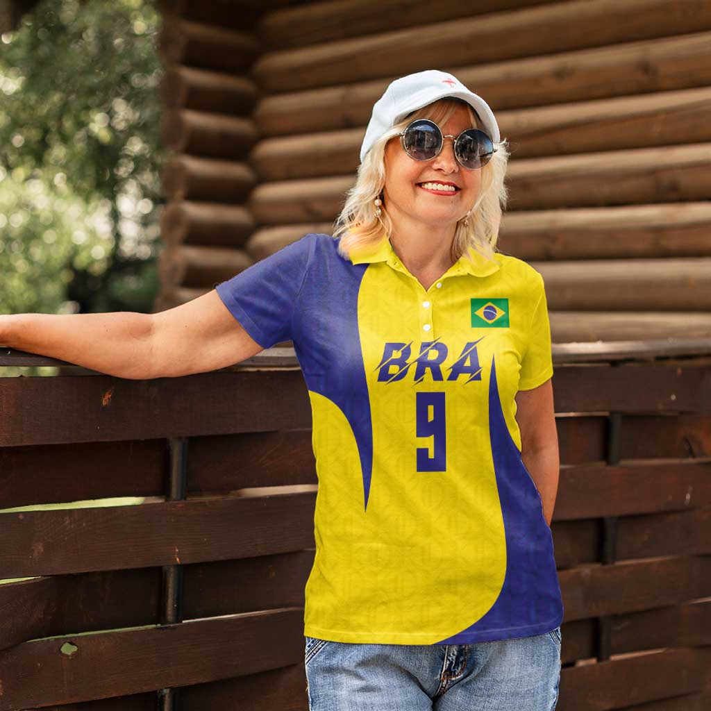 Custom Brazil Volleyball Women Polo Shirt Sport Wings Style