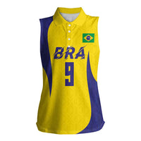 Custom Brazil Volleyball Women Sleeveless Polo Shirt Sport Wings Style