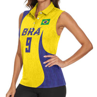 Custom Brazil Volleyball Women Sleeveless Polo Shirt Sport Wings Style