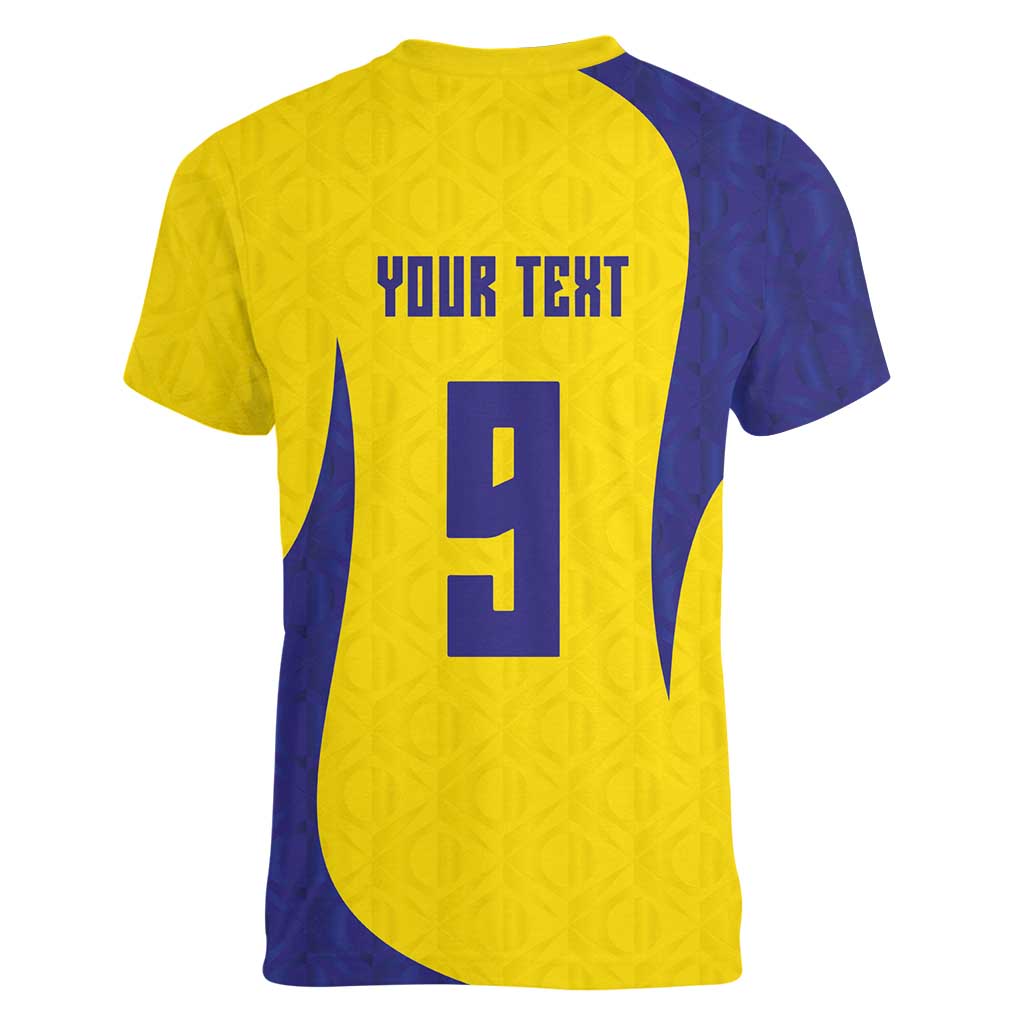Custom Brazil Volleyball Women V-Neck T-Shirt Sport Wings Style