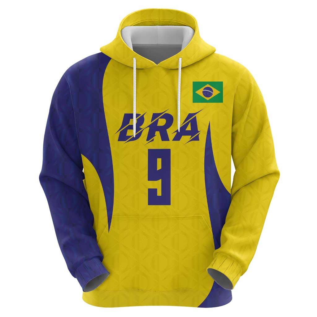 Custom Brazil Volleyball Zip Hoodie Sport Wings Style