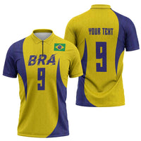 Custom Brazil Volleyball Zipper Polo Shirt Sport Wings Style