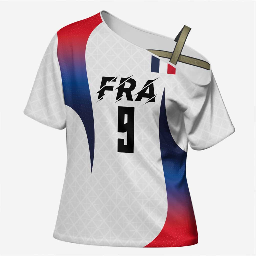 Custom France Volleyball Cross Shoulder Shirt Sport Wings Style