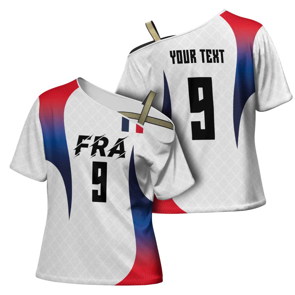 Custom France Volleyball Cross Shoulder Shirt Sport Wings Style