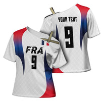 Custom France Volleyball Cross Shoulder Shirt Sport Wings Style