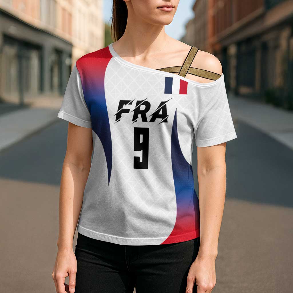 Custom France Volleyball Cross Shoulder Shirt Sport Wings Style