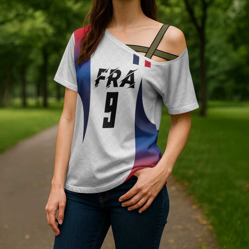 Custom France Volleyball Cross Shoulder Shirt Sport Wings Style