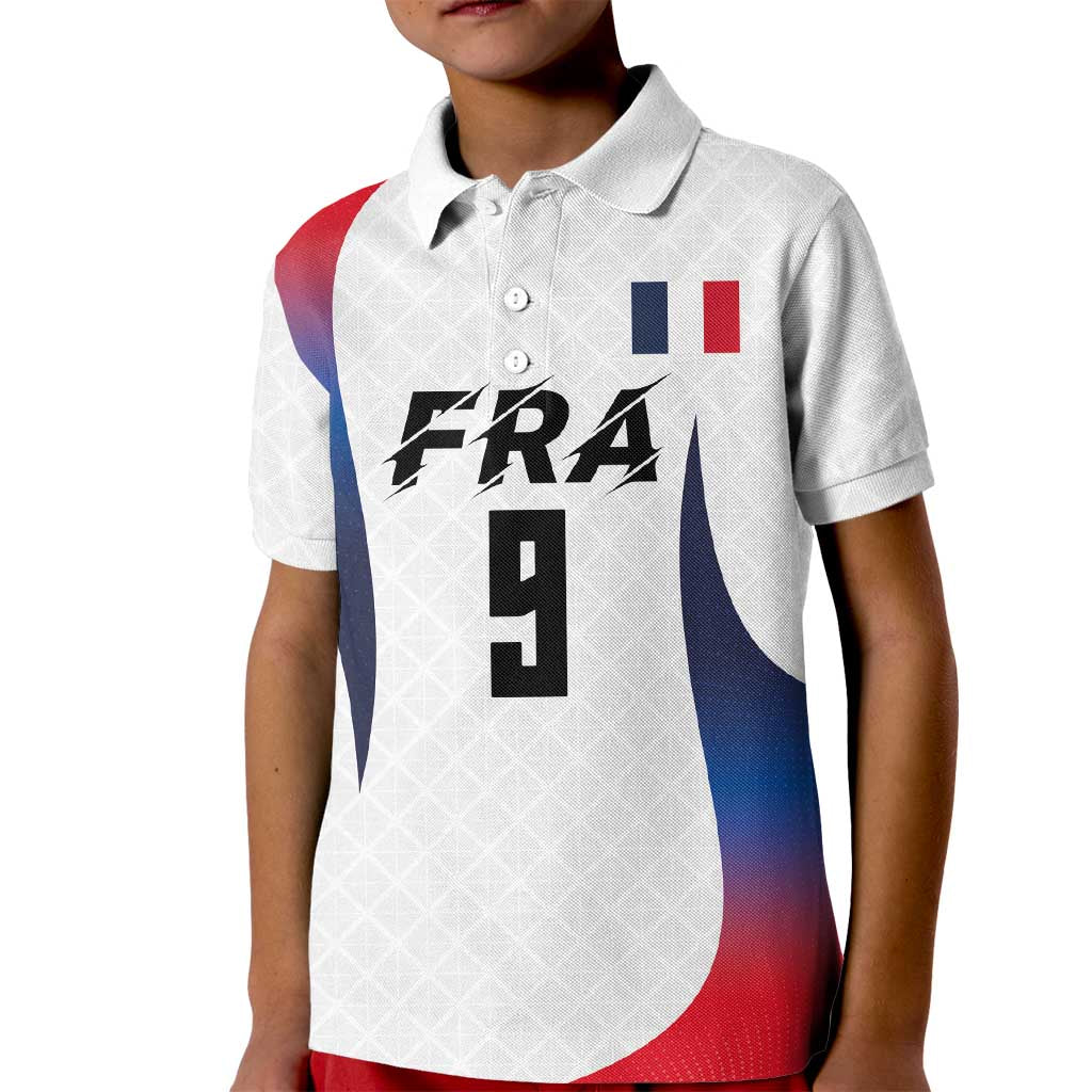 Custom France Volleyball Kid Polo Shirt Sport Wings Style