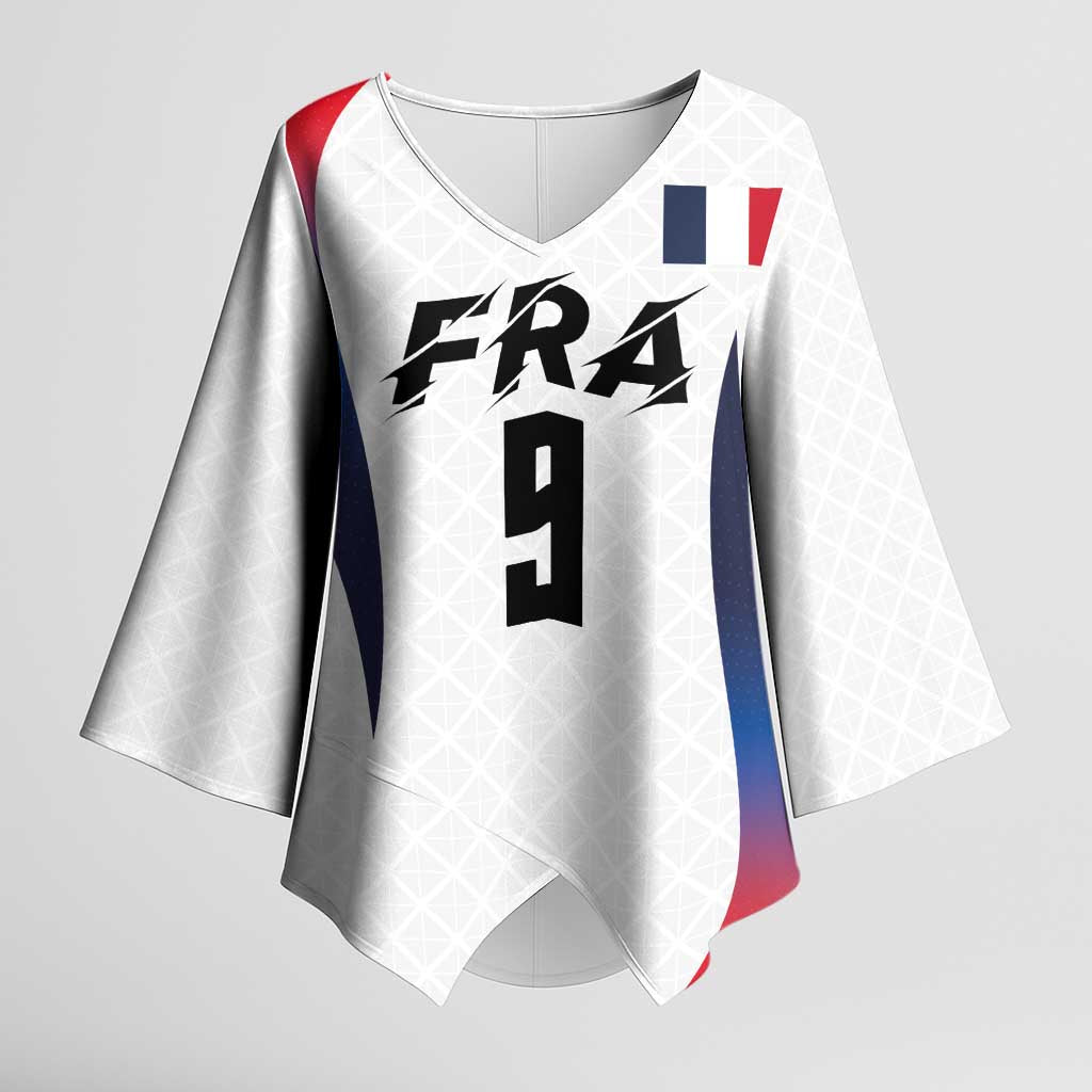 Custom France Volleyball Kimono Sleeve Blouse Sport Wings Style