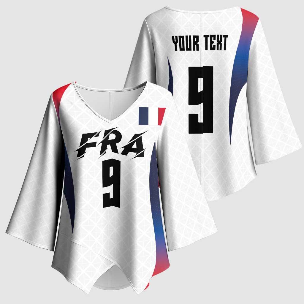 Custom France Volleyball Kimono Sleeve Blouse Sport Wings Style