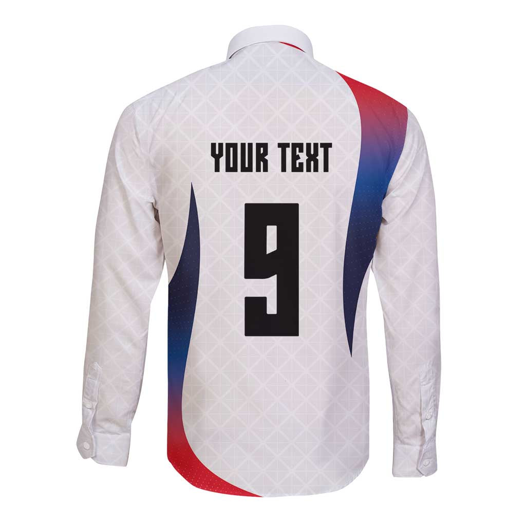 Custom France Volleyball Long Sleeve Button Shirt Sport Wings Style