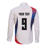 Custom France Volleyball Long Sleeve Button Shirt Sport Wings Style