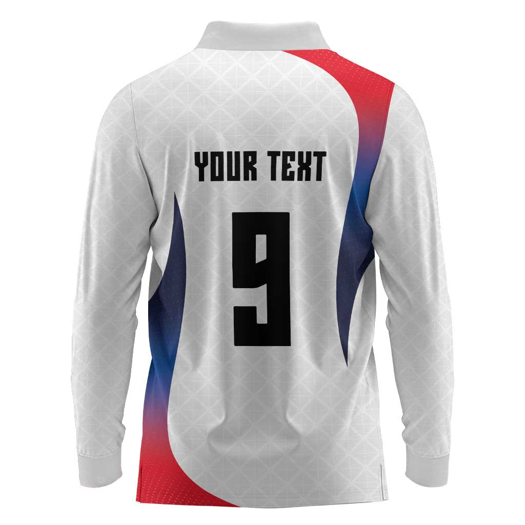 Custom France Volleyball Long Sleeve Polo Shirt Sport Wings Style