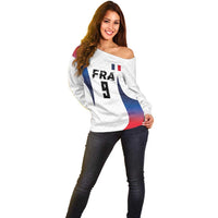 Custom France Volleyball Off Shoulder Sweater Sport Wings Style