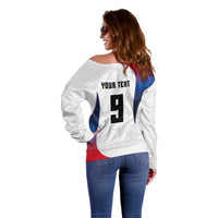 Custom France Volleyball Off Shoulder Sweater Sport Wings Style