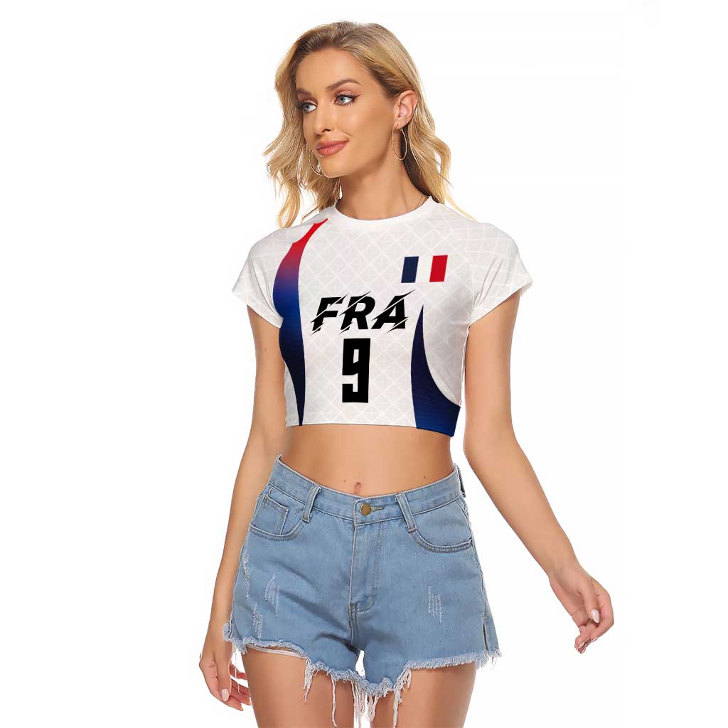 Custom France Volleyball Raglan Cropped T Shirt Sport Wings Style