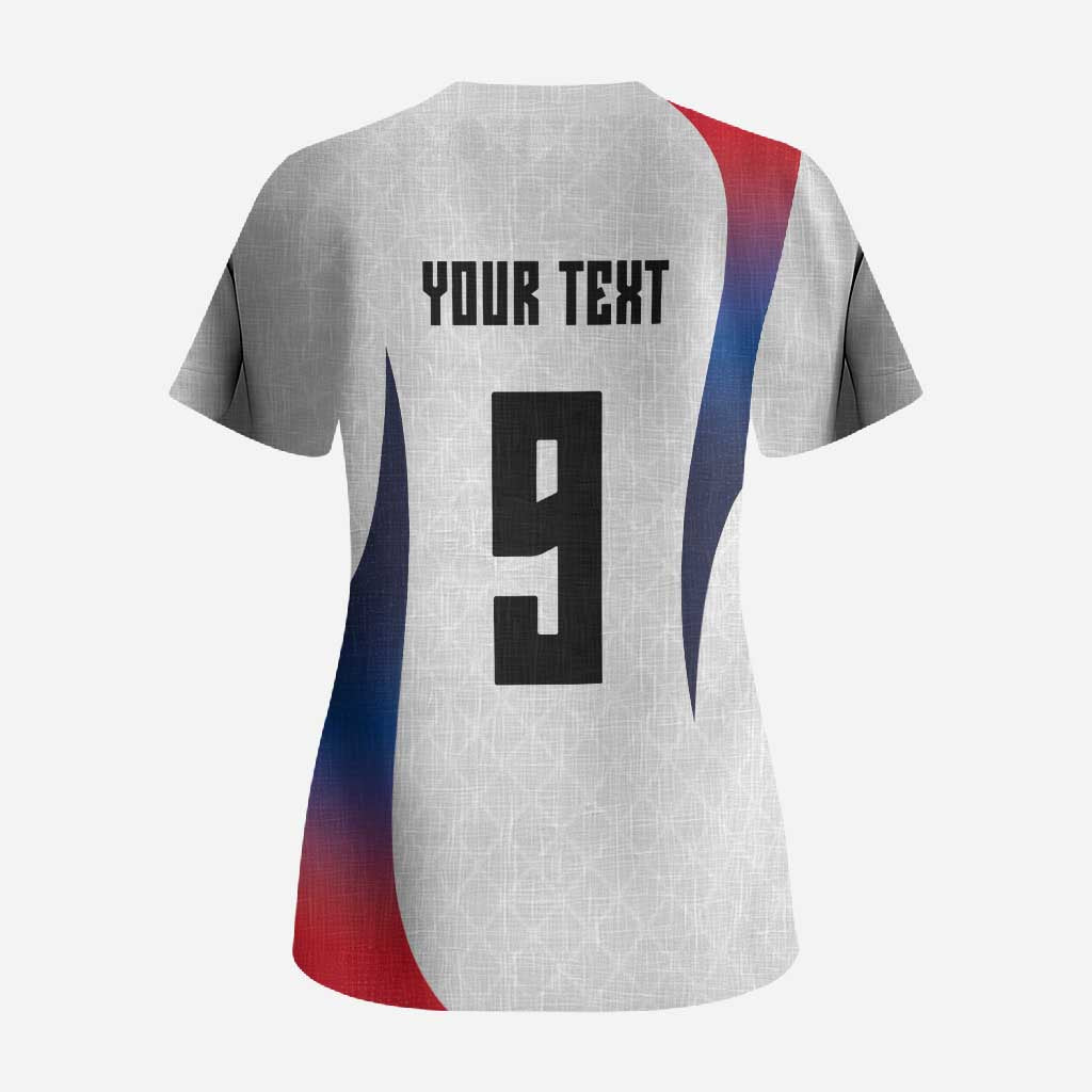 Custom France Volleyball Scrub Top Sport Wings Style