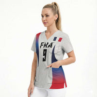 Custom France Volleyball Scrub Top Sport Wings Style