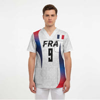 Custom France Volleyball Scrub Top Sport Wings Style