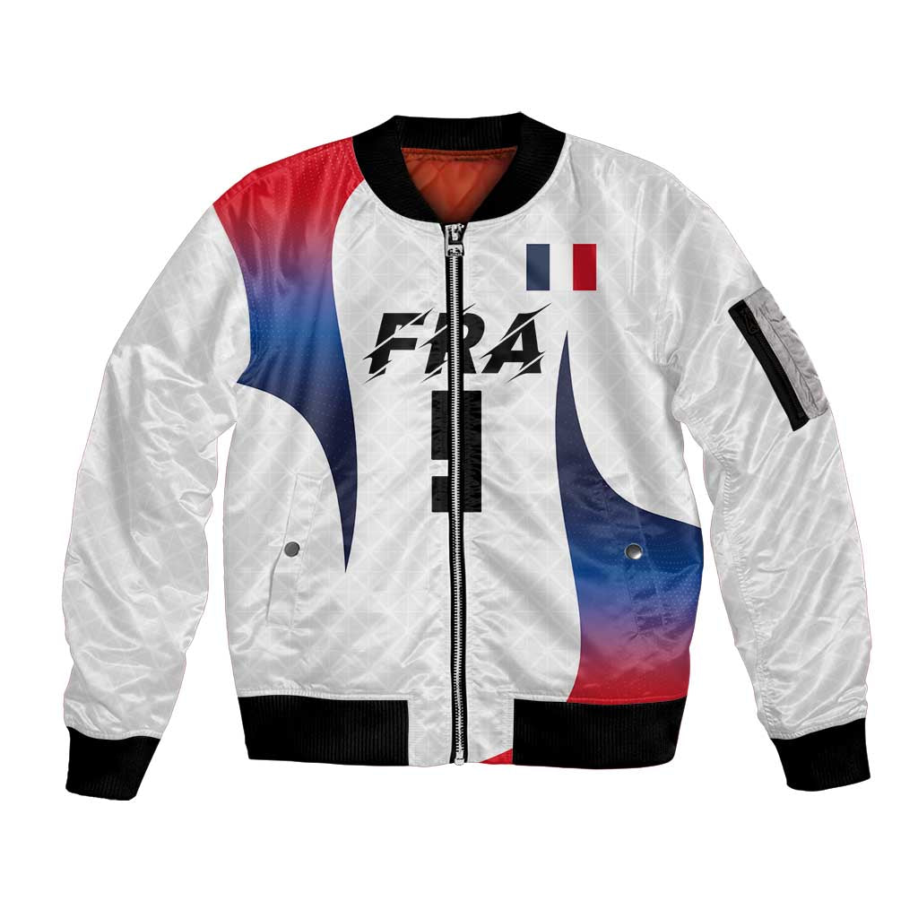 Custom France Volleyball Sleeve Zip Bomber Jacket Sport Wings Style