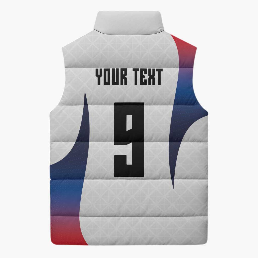 Custom France Volleyball Sleeveless Puffer Jacket Sport Wings Style
