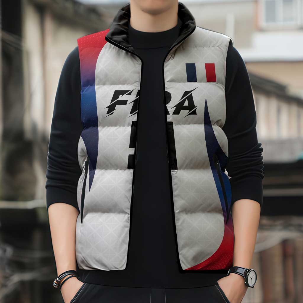 Custom France Volleyball Sleeveless Puffer Jacket Sport Wings Style