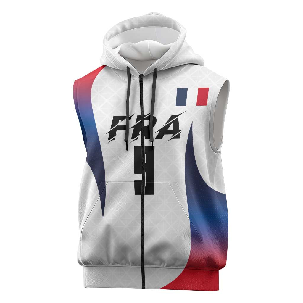 Custom France Volleyball Sleeveless Zip Hoodie Sport Wings Style