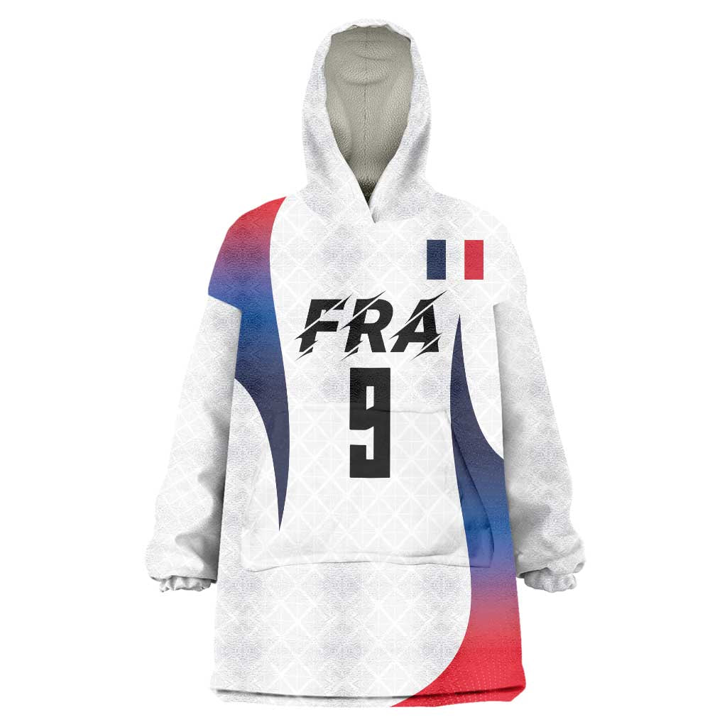 Custom France Volleyball Wearable Blanket Hoodie Sport Wings Style