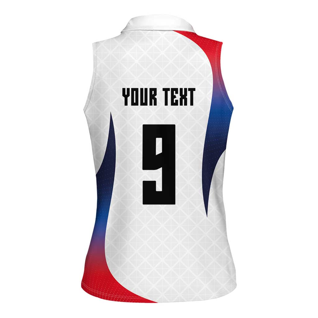 Custom France Volleyball Women Sleeveless Polo Shirt Sport Wings Style