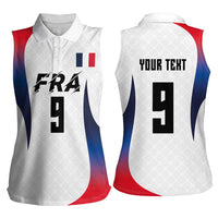Custom France Volleyball Women Sleeveless Polo Shirt Sport Wings Style