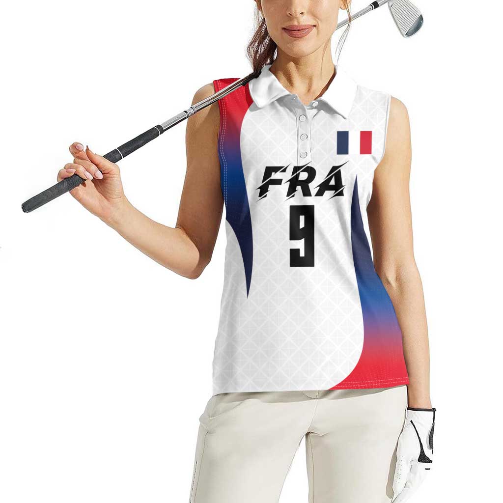 Custom France Volleyball Women Sleeveless Polo Shirt Sport Wings Style