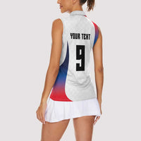 Custom France Volleyball Women Sleeveless Polo Shirt Sport Wings Style