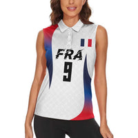Custom France Volleyball Women Sleeveless Polo Shirt Sport Wings Style