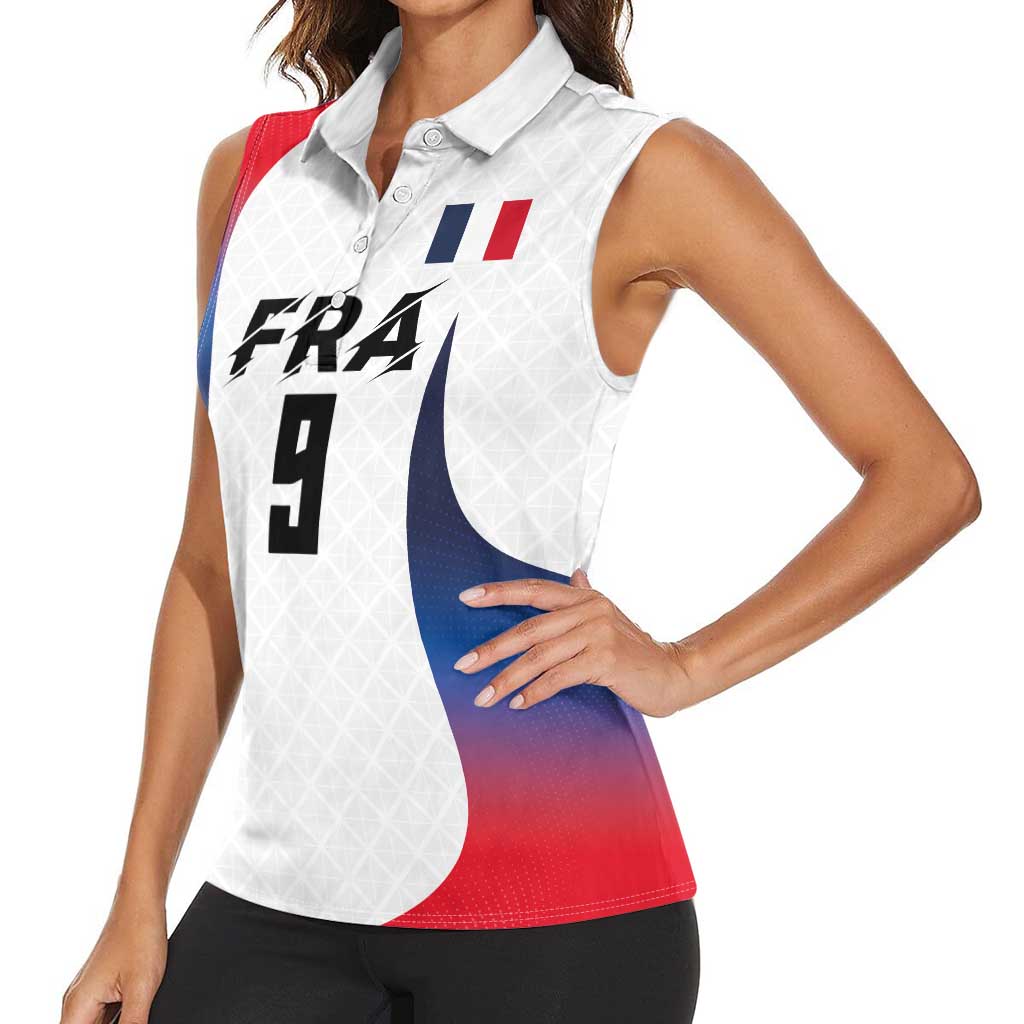 Custom France Volleyball Women Sleeveless Polo Shirt Sport Wings Style