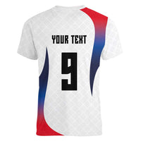 Custom France Volleyball Women V-Neck T-Shirt Sport Wings Style