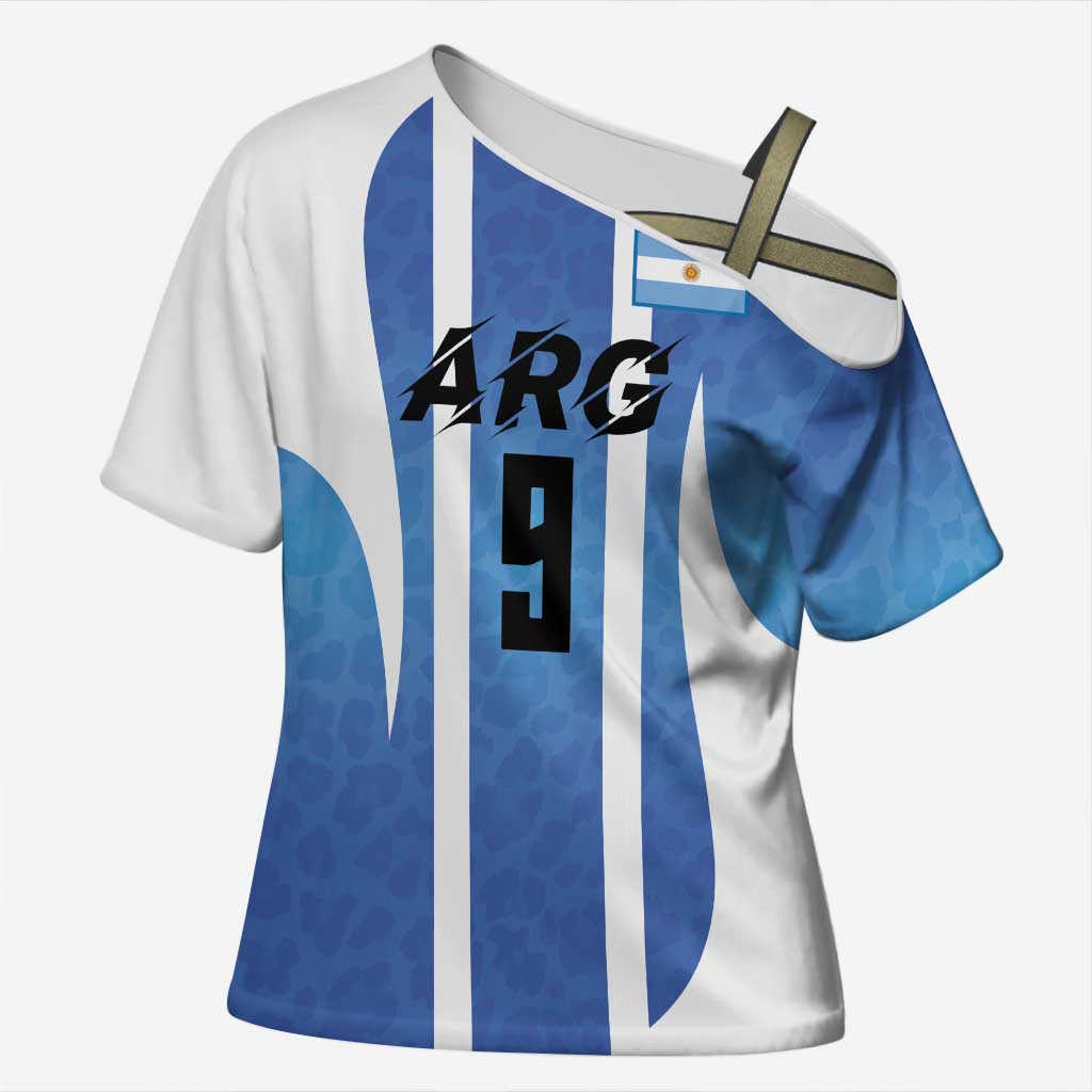 Custom Argentina Volleyball Cross Shoulder Shirt Sport Wings Style