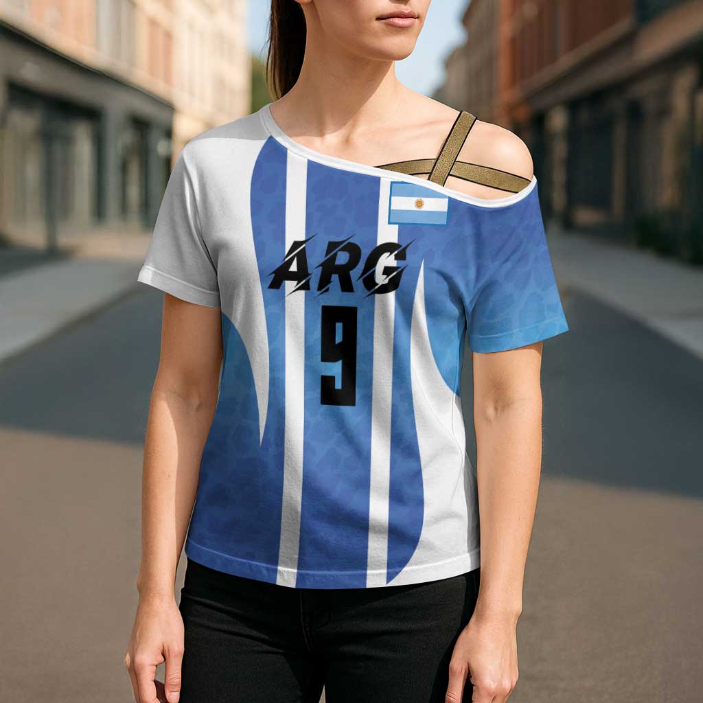 Custom Argentina Volleyball Cross Shoulder Shirt Sport Wings Style