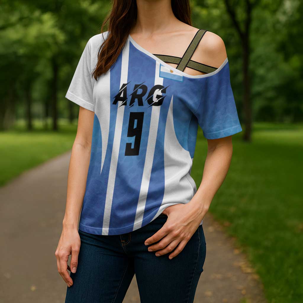 Custom Argentina Volleyball Cross Shoulder Shirt Sport Wings Style