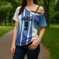 Custom Argentina Volleyball Cross Shoulder Shirt Sport Wings Style