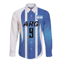 Custom Argentina Volleyball Long Sleeve Button Shirt Sport Wings Style