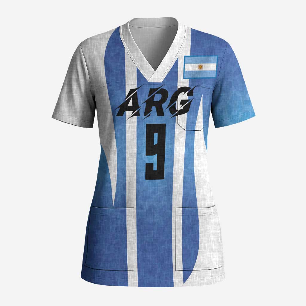 Custom Argentina Volleyball Scrub Top Sport Wings Style