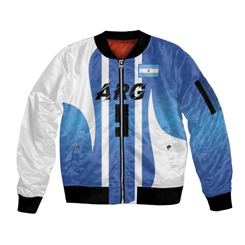 Custom Argentina Volleyball Sleeve Zip Bomber Jacket Sport Wings Style