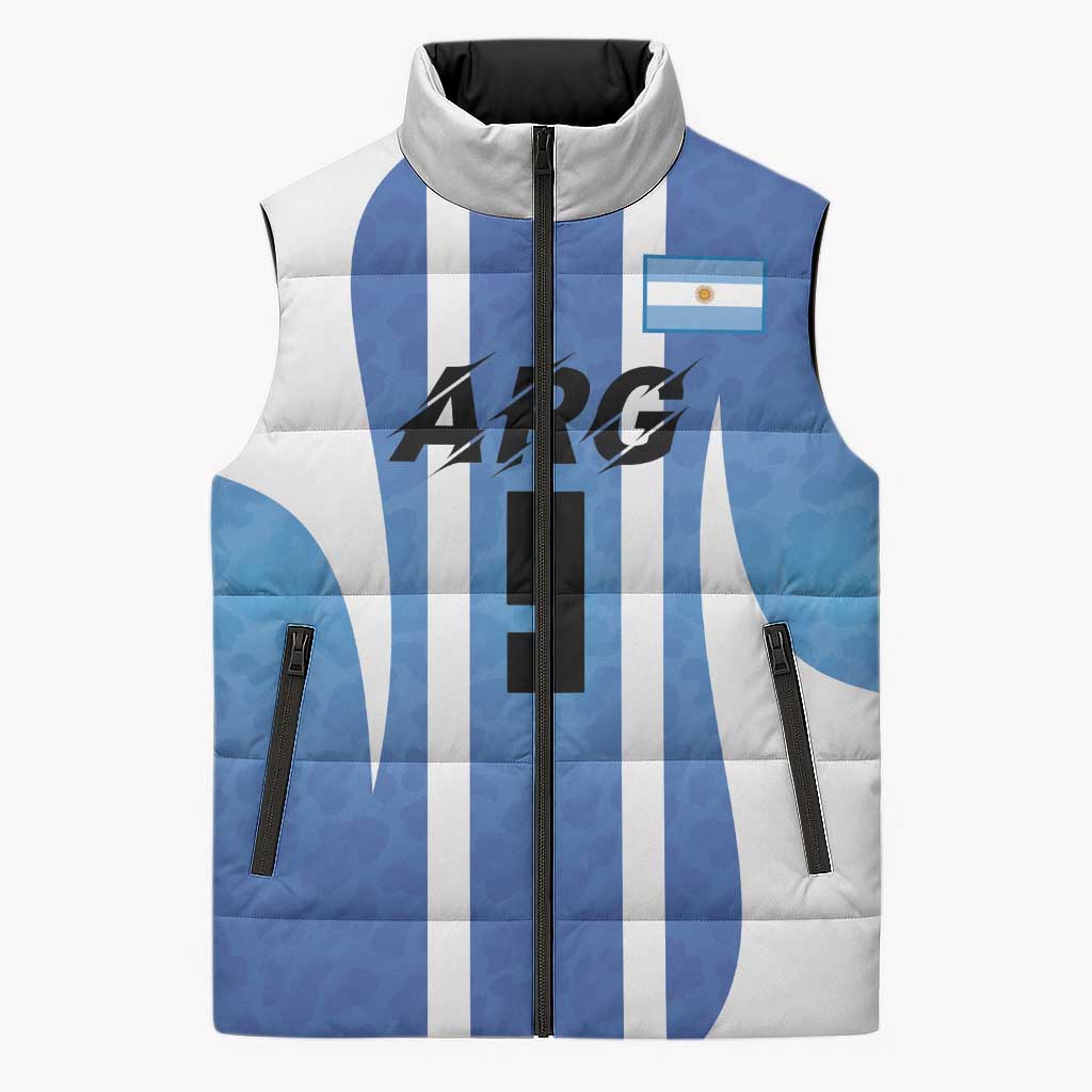 Custom Argentina Volleyball Sleeveless Puffer Jacket Sport Wings Style