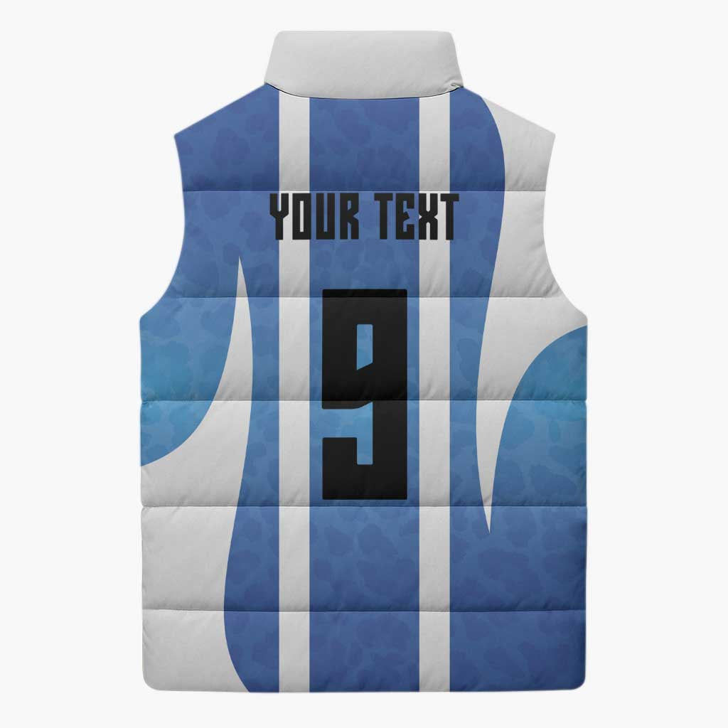 Custom Argentina Volleyball Sleeveless Puffer Jacket Sport Wings Style