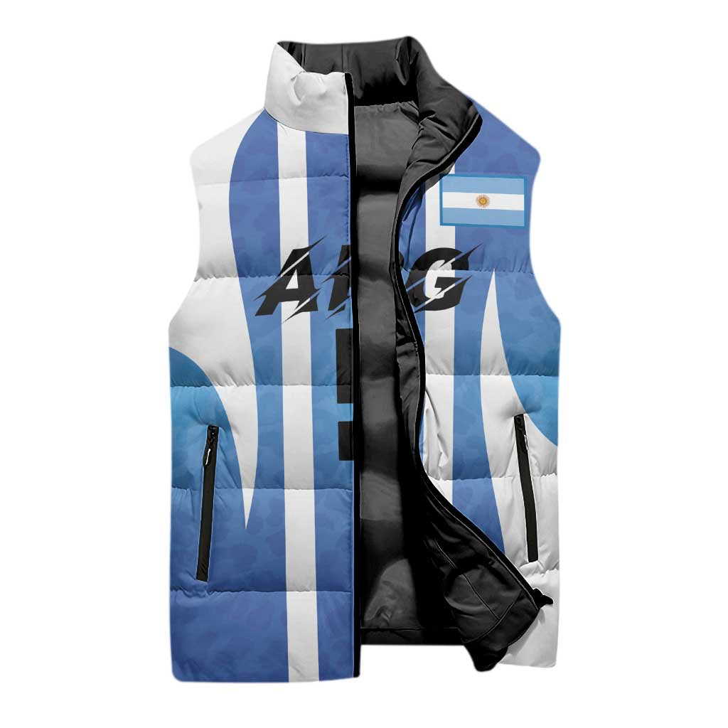 Custom Argentina Volleyball Sleeveless Puffer Jacket Sport Wings Style