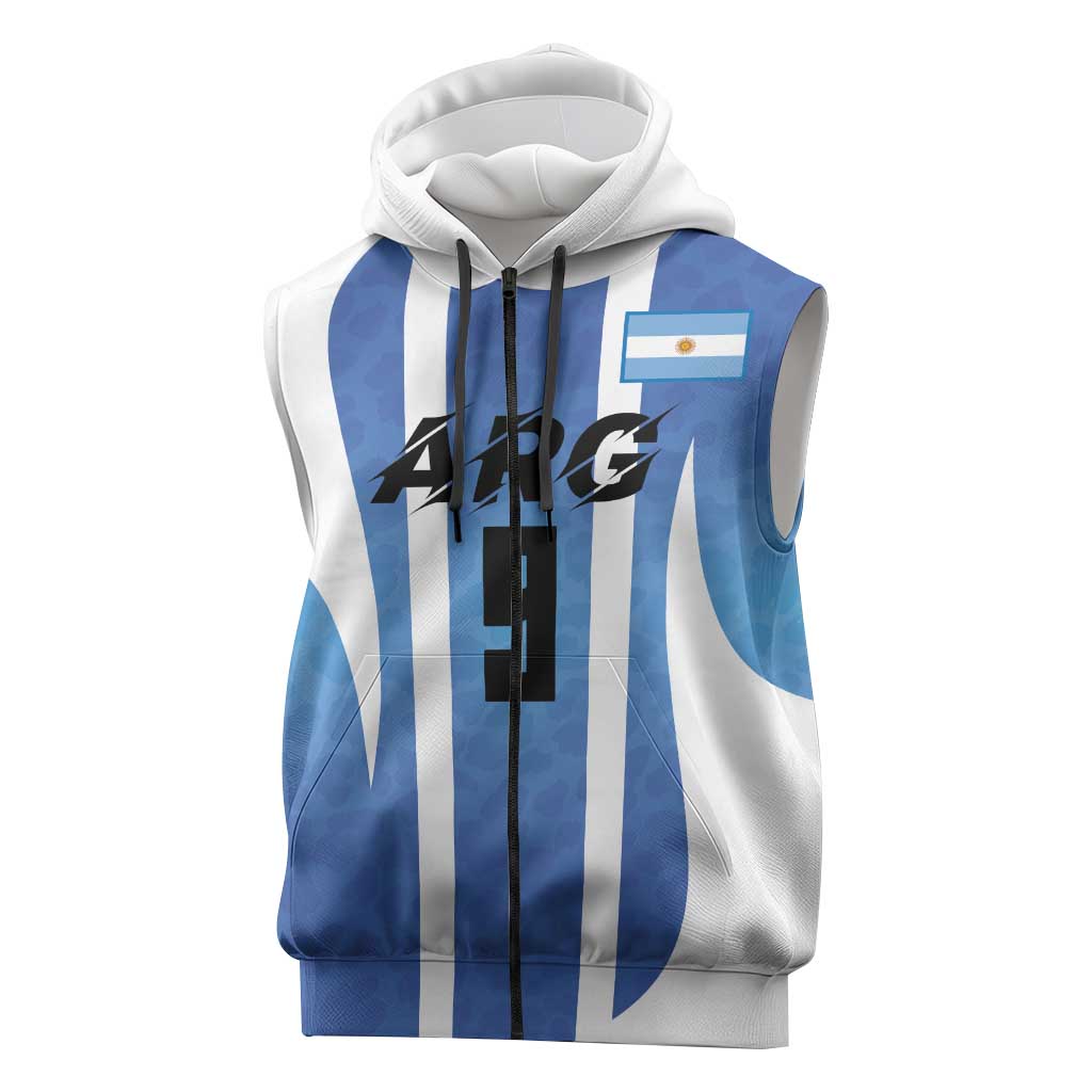 Custom Argentina Volleyball Sleeveless Zip Hoodie Sport Wings Style