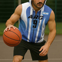 Custom Argentina Volleyball Sleeveless Zip Hoodie Sport Wings Style