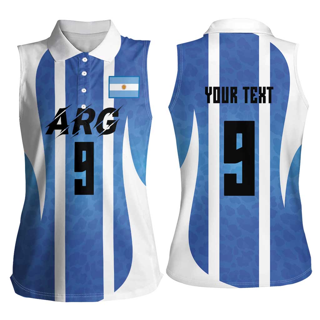 Custom Argentina Volleyball Women Sleeveless Polo Shirt Sport Wings Style