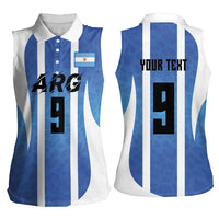 Custom Argentina Volleyball Women Sleeveless Polo Shirt Sport Wings Style