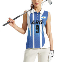 Custom Argentina Volleyball Women Sleeveless Polo Shirt Sport Wings Style
